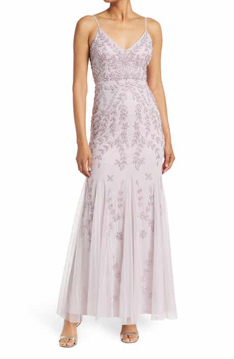 Marina Beaded V-Neck Gown