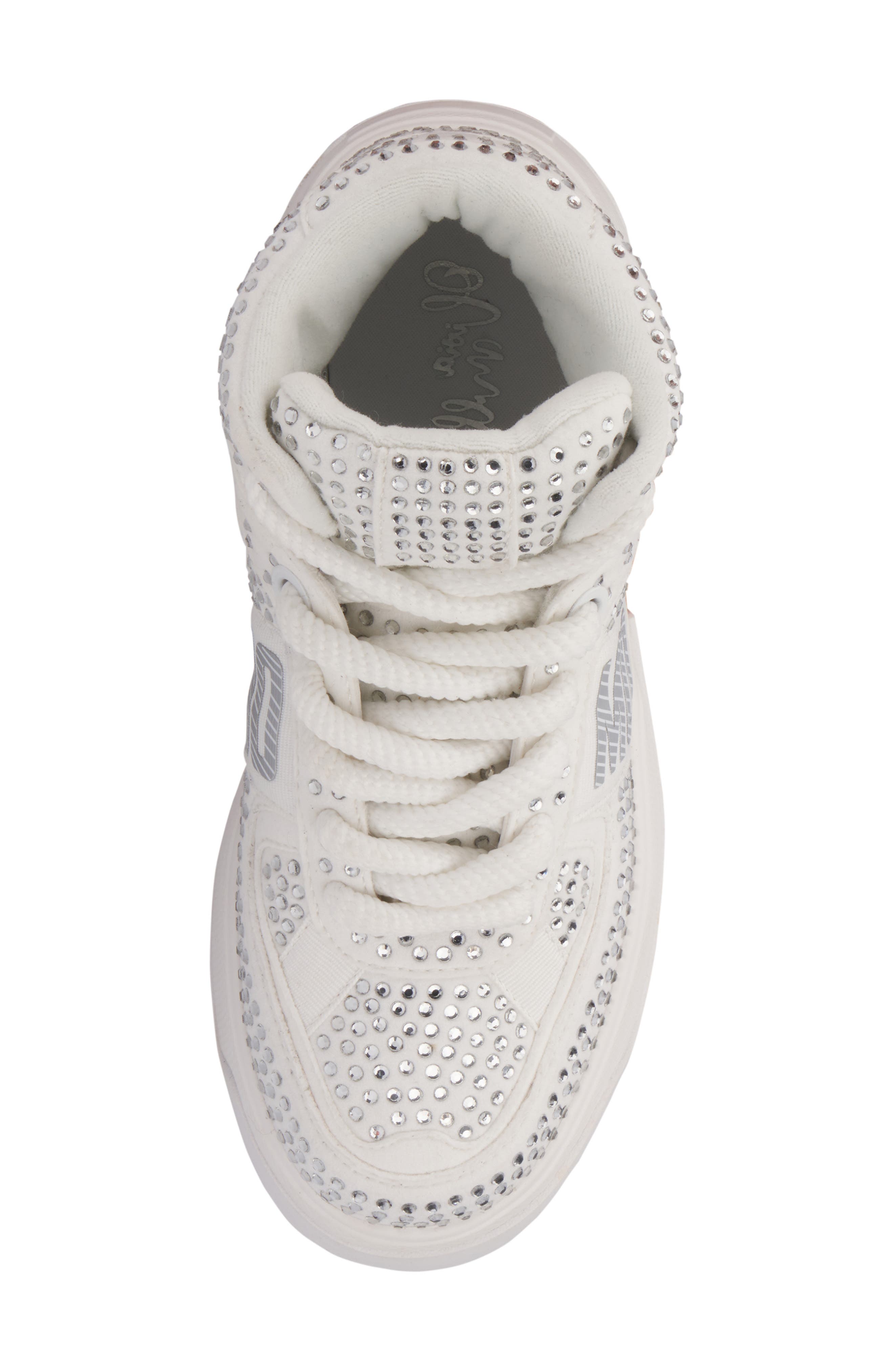 OLIVIA MILLER Lamia Rhinestone Sneaker, Alternate, color, White