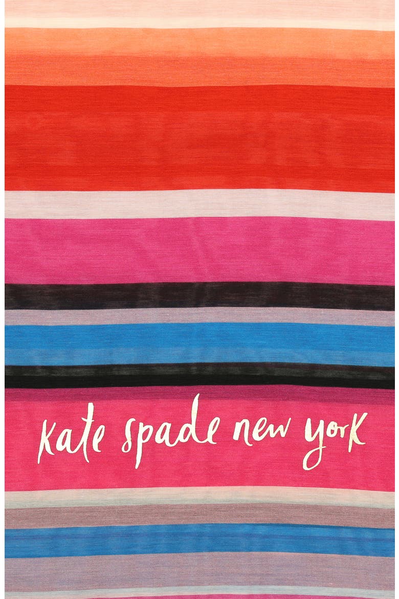 sunny stripe cotton & silk oblong scarf, Alternate, color, CAROUSEL PINK