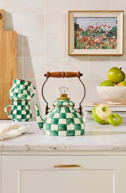 Emerald Check 1-Quart Tea Kettle