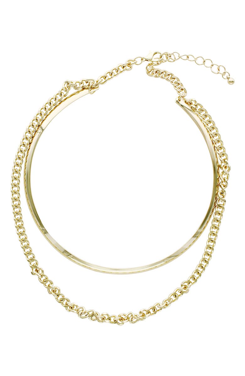 OLIVIA WELLES Mixed Chain Layered Necklace, Main, color, Gold