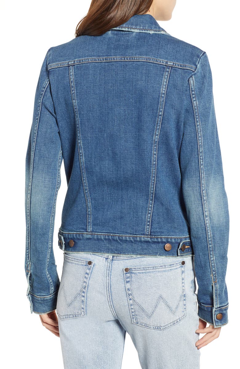 Wrangler Pleated Denim Jacket, Alternate, color, 