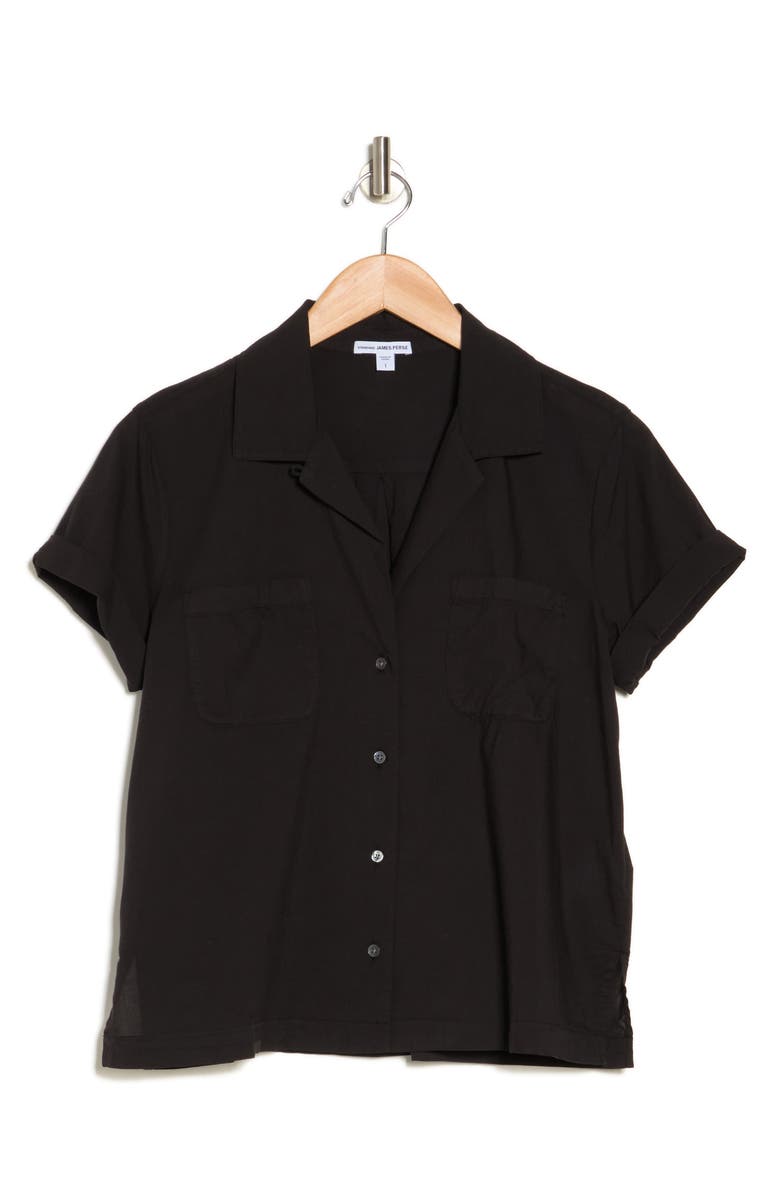 James Perse Cotton Short Sleeve Button-Up Camp Shirt, Alternate, color,