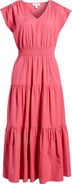 Nordstrom Tiered Poplin Maxi Dress