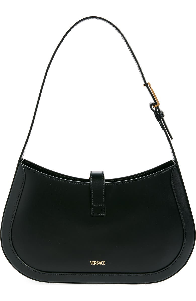 Versace Large Greca Leather Hobo Bag, Alternate, color,