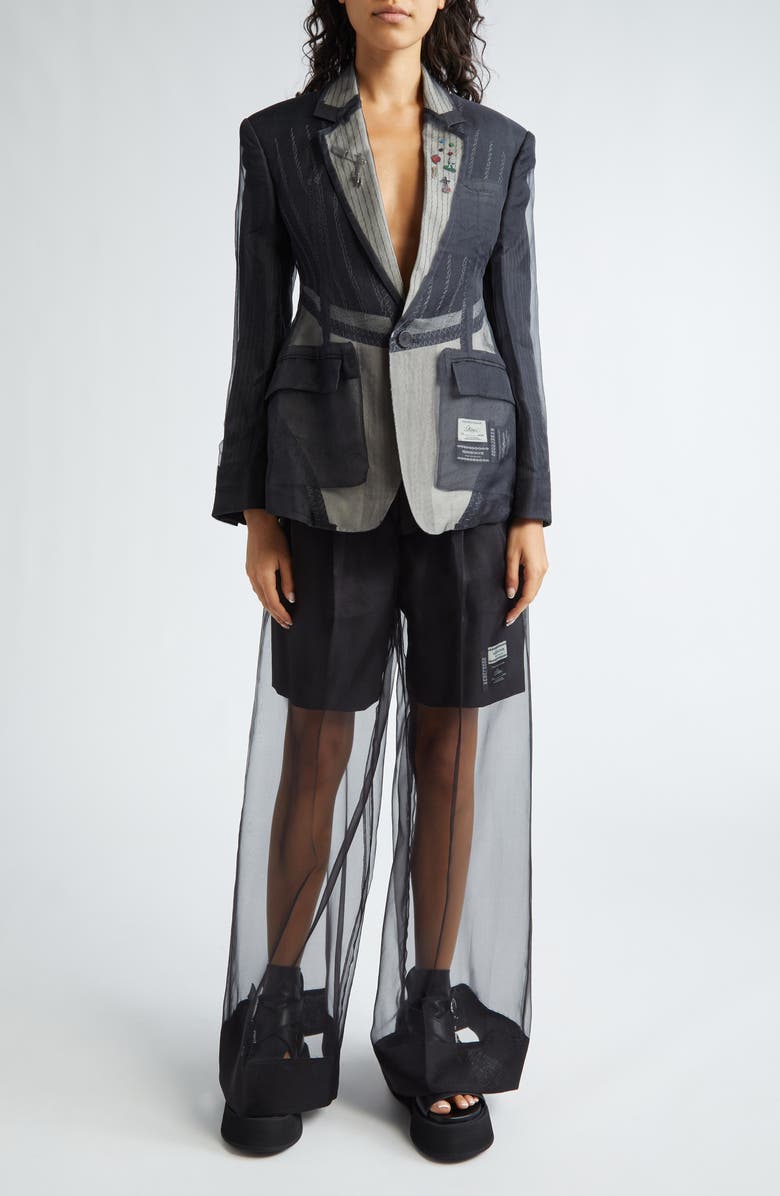 Undercover Layered Silk Organza Wide Leg Pants, Alternate, color,