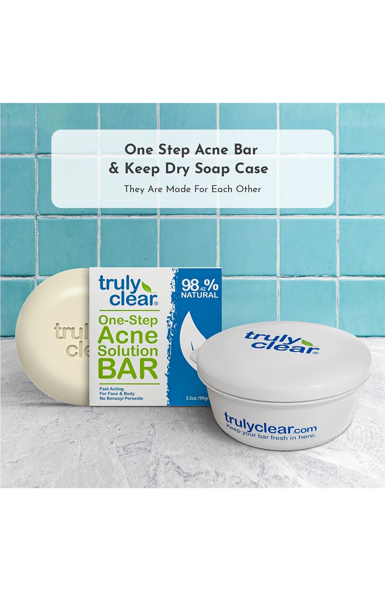 TRULY CLEAR Keep Dry Soap Case, 3pc Holder, Draining Tray, Alternate, color, White