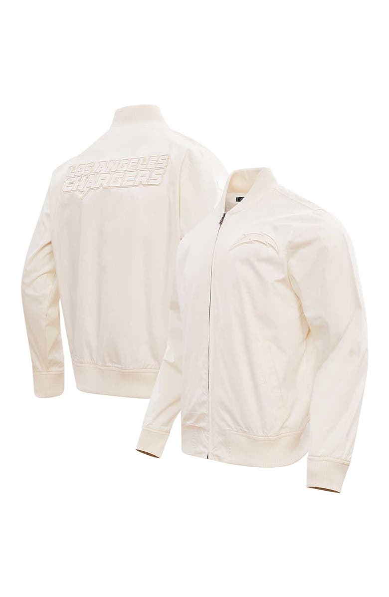 PRO STANDARD Men's Pro Standard Cream Los Angeles Chargers Neutral Full-Zip Jacket, Alternate, color, Cream