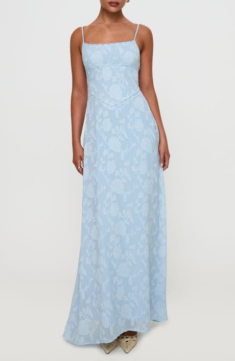 South of France Floral Burnout Maxi Dress