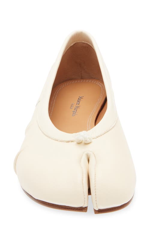 Shop Maison Margiela Tabi Ballerina Flat In White