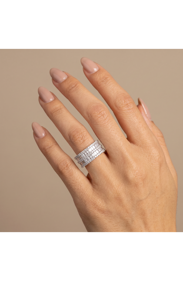 BY ADINA EDEN Wide Pavé CZ Statement Ring, Alternate, color, Silver