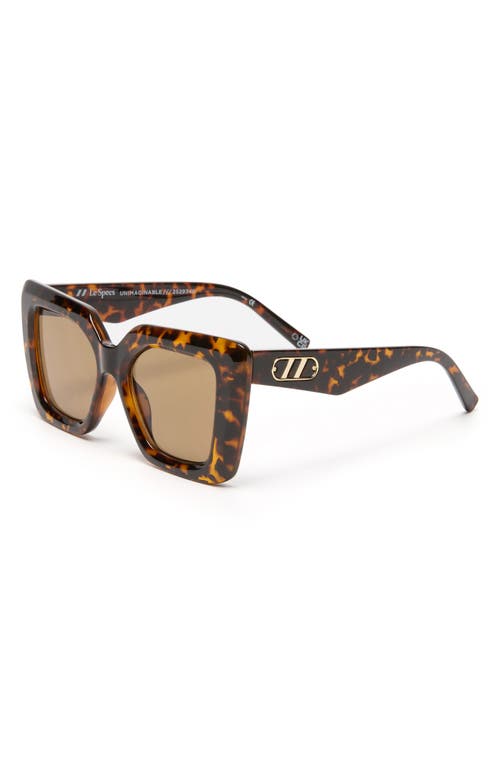 Le Specs Unimaginable 52mm Square Sunglasses In Dark Tort/brown Mono