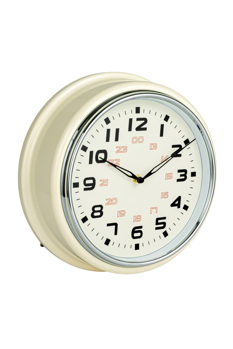 Chic Round Wall Clock, Cream, Main, color, Cream