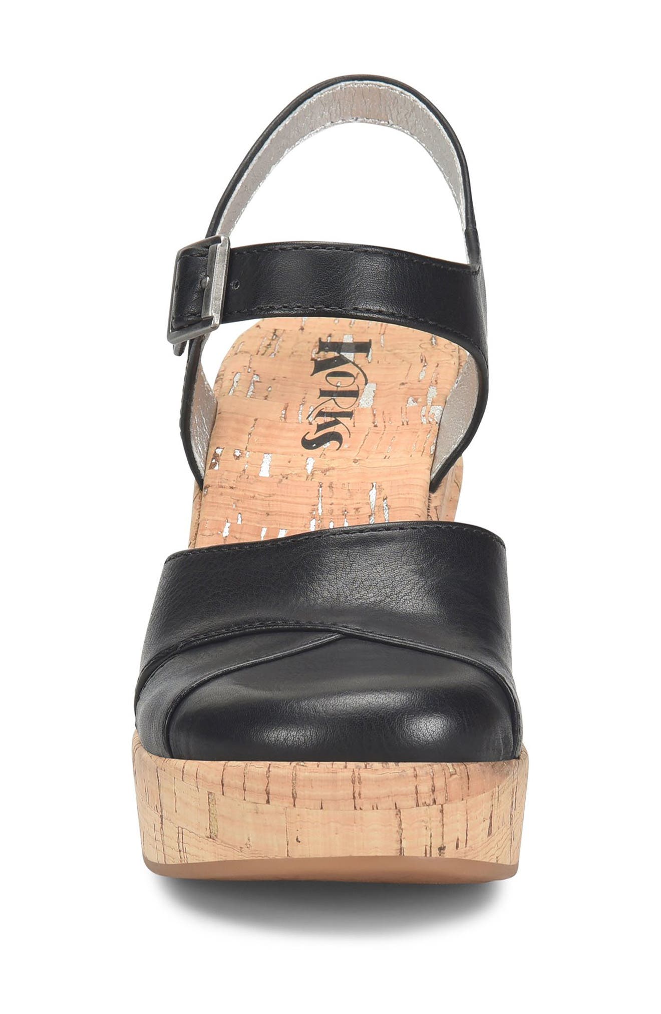 KORKS Babette II Wedge Sandal, Alternate, color, Black
