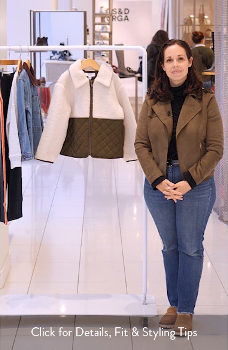 Kids' Jeanie Mixed Media Zip-Up Jacket, sales video thumbnail