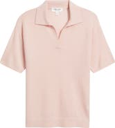 Nordstrom Cashmere Johnny Collar Short Sleeve Sweater