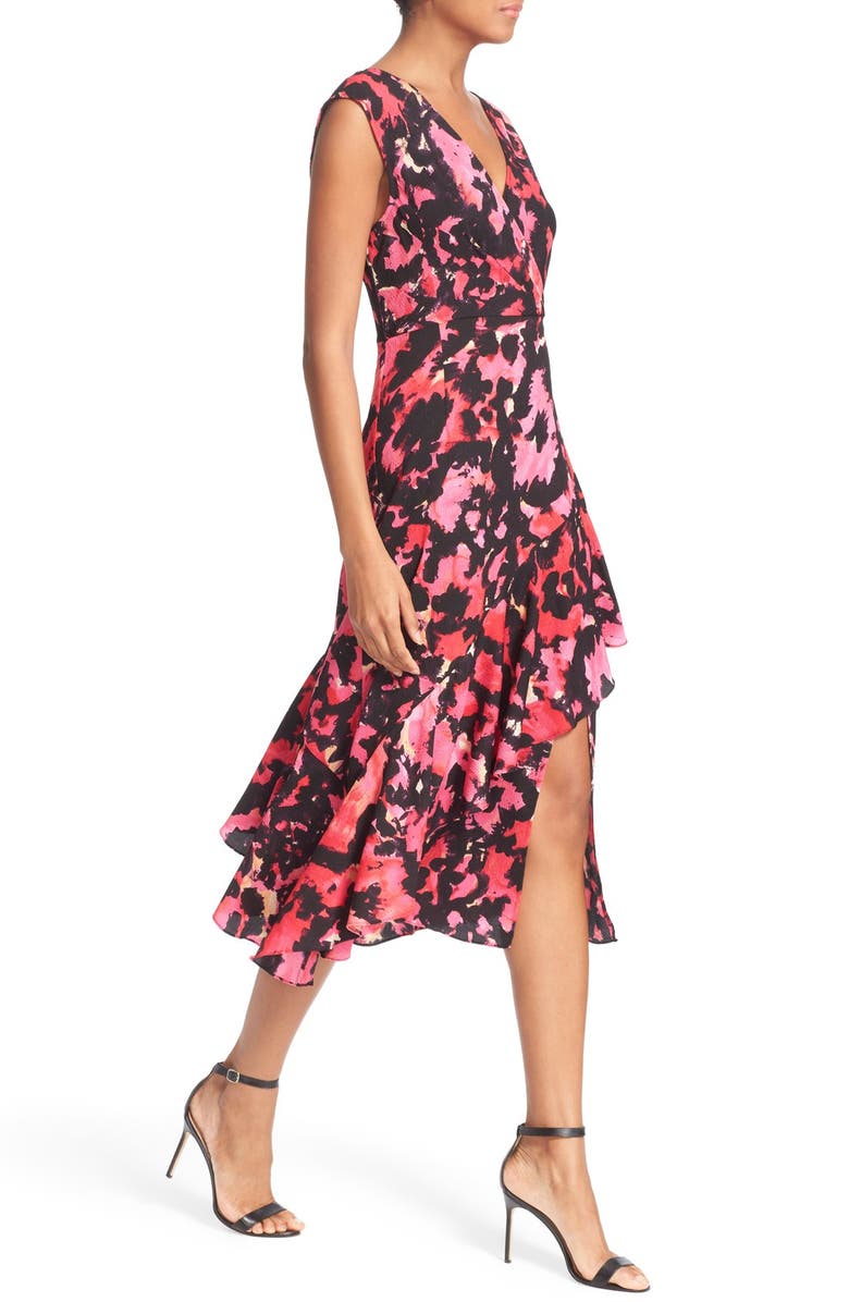 Tracy Reese Print Surplice Flounce Dress, Alternate, color, 