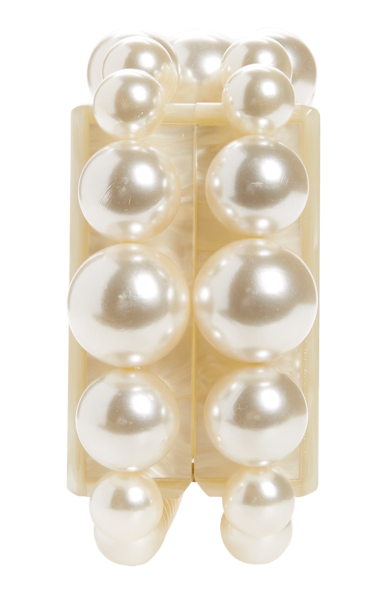 Cult Gaia Eos Beaded Acrylic Box Clutch, Alternate, color, Ivory
