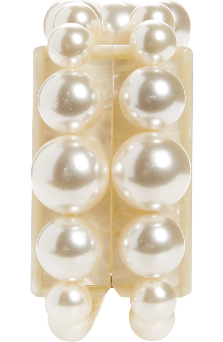 Cult Gaia Eos Beaded Acrylic Box Clutch, Alternate, color, Ivory