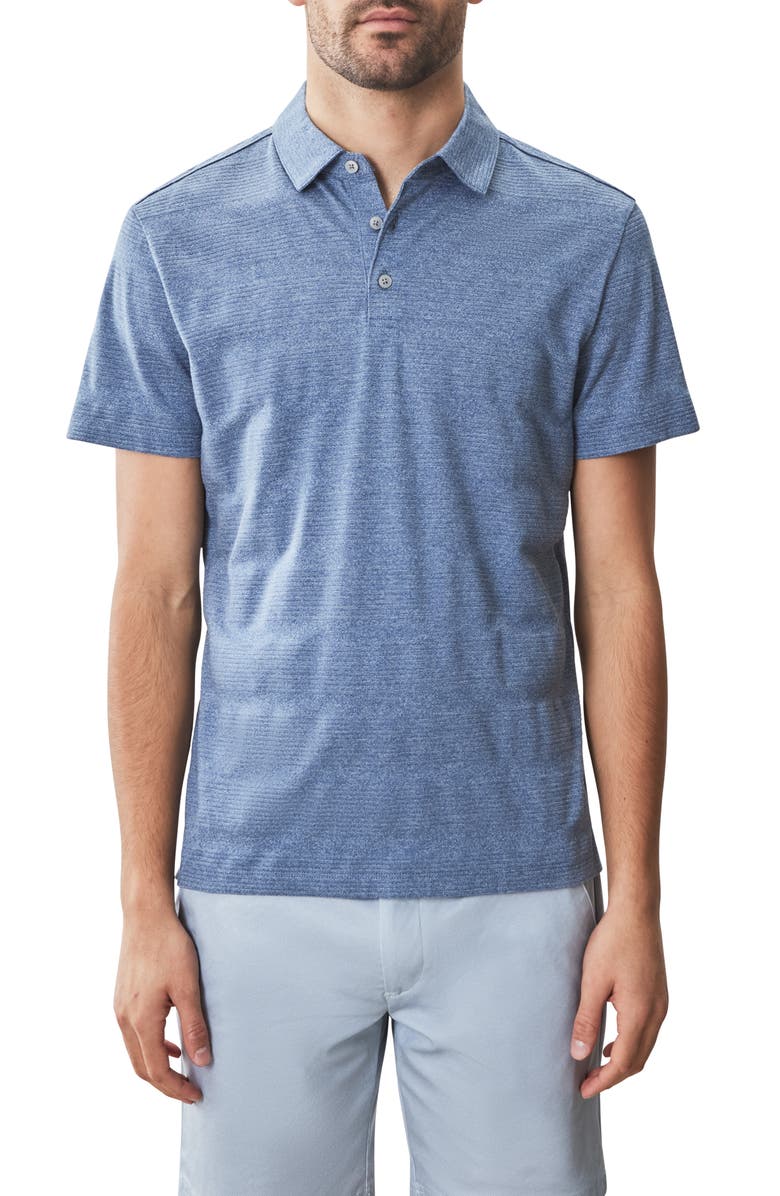 Robert Barakett Granite Cotton Blend Polo, Main, color, Blue