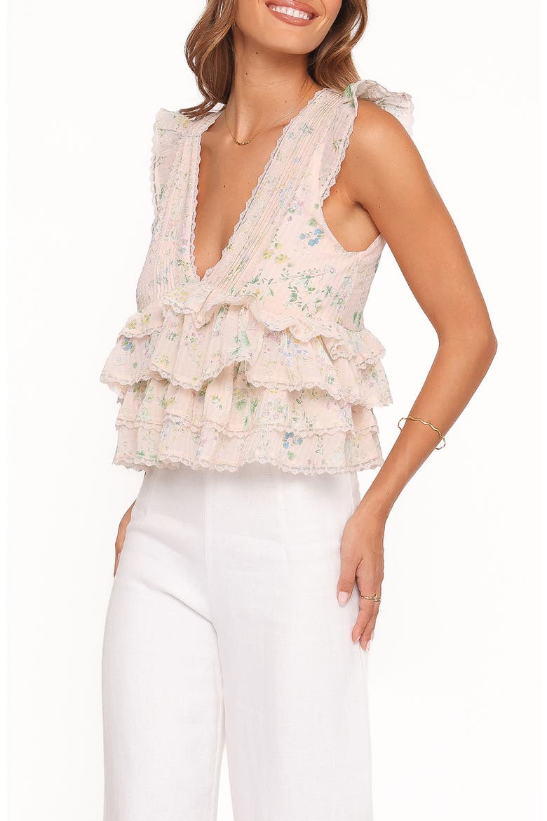 Yana Ruffle Top, Alternate, color, PASTEL PINK FLORAL
