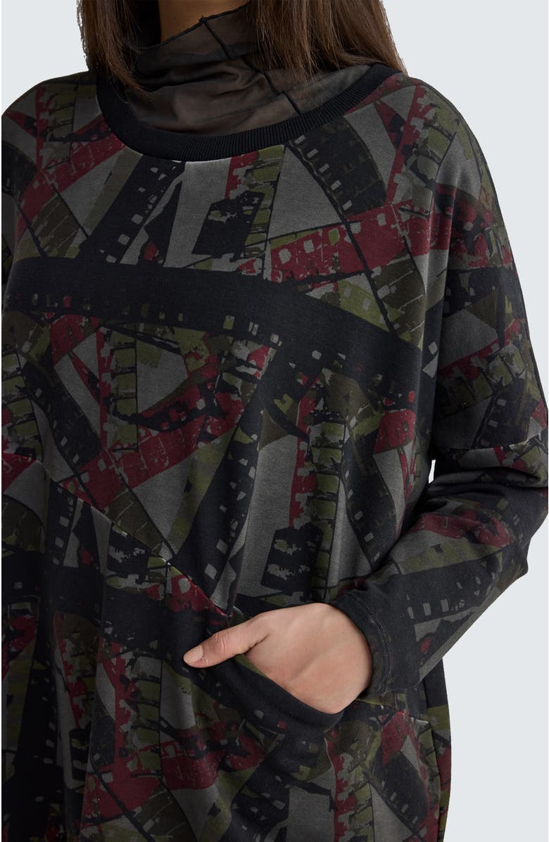 LUUKAA Aurora Art Print Pullover, Alternate, color, Smoky Print