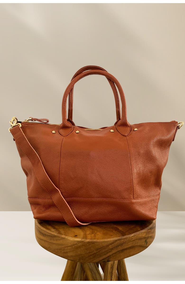 PINK HALEY Ellie Handmade Leather Tote, Alternate, color, Sienna