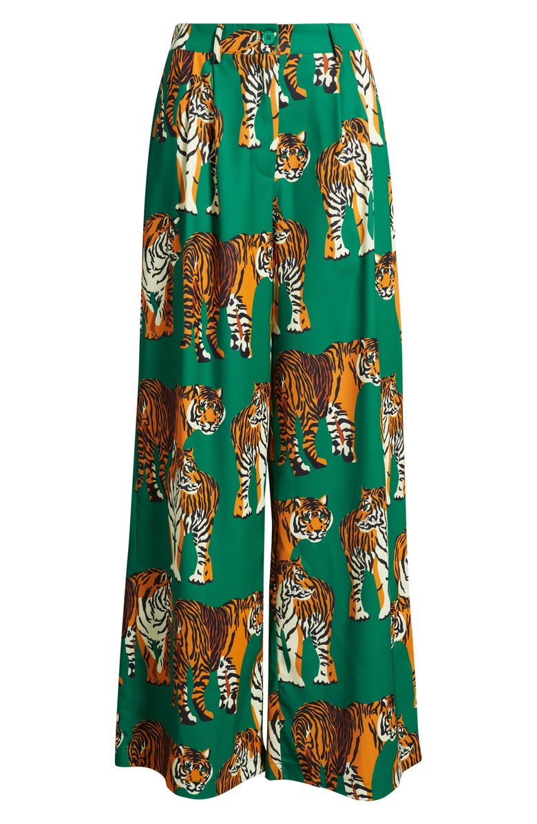 Dressed in Lala Never Taking These Off Wide Leg Pants, Alternate, color, Green Tiger