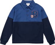 MILES THE LABEL Kids' Long Sleeve Colorblocked Cotton Polo Top