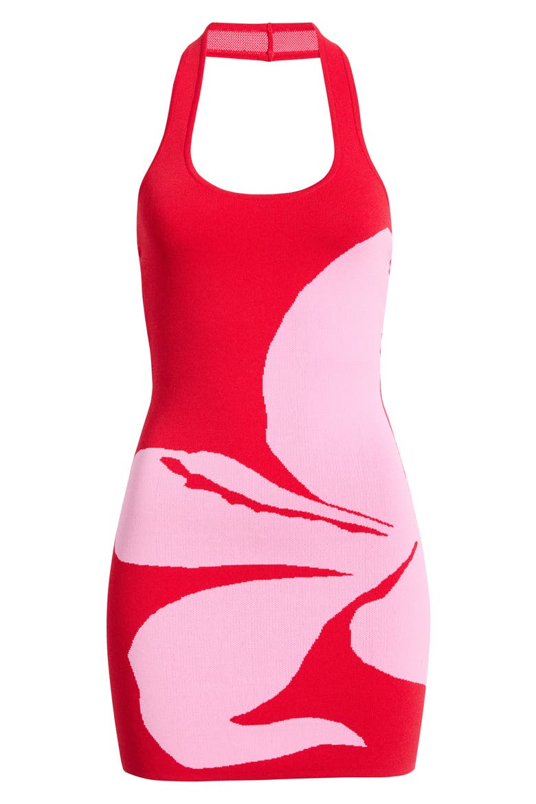 Knit Halter Minidress, Alternate, color, BERRY BLISS