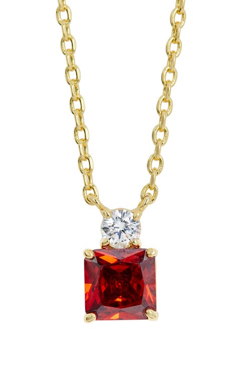 Cubic Zirconia Birthstone Pendant Necklace