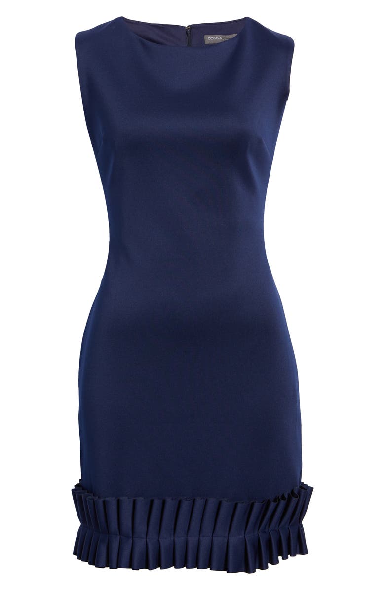 Donna Ricco Pleat Hem Scuba Sheath Dress, Alternate, color,