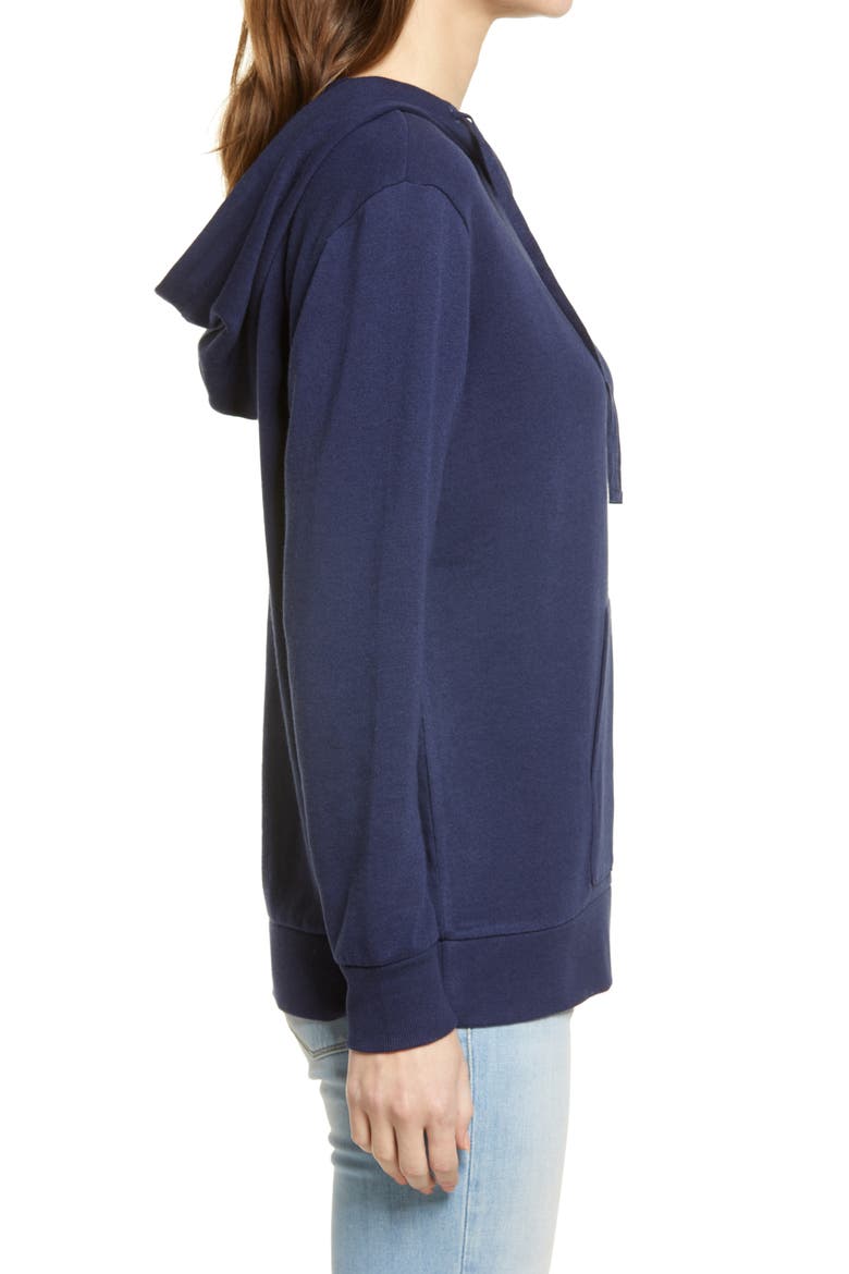 French Terry Pullover Hoodie, Alternate, color, NAVY PEACOAT