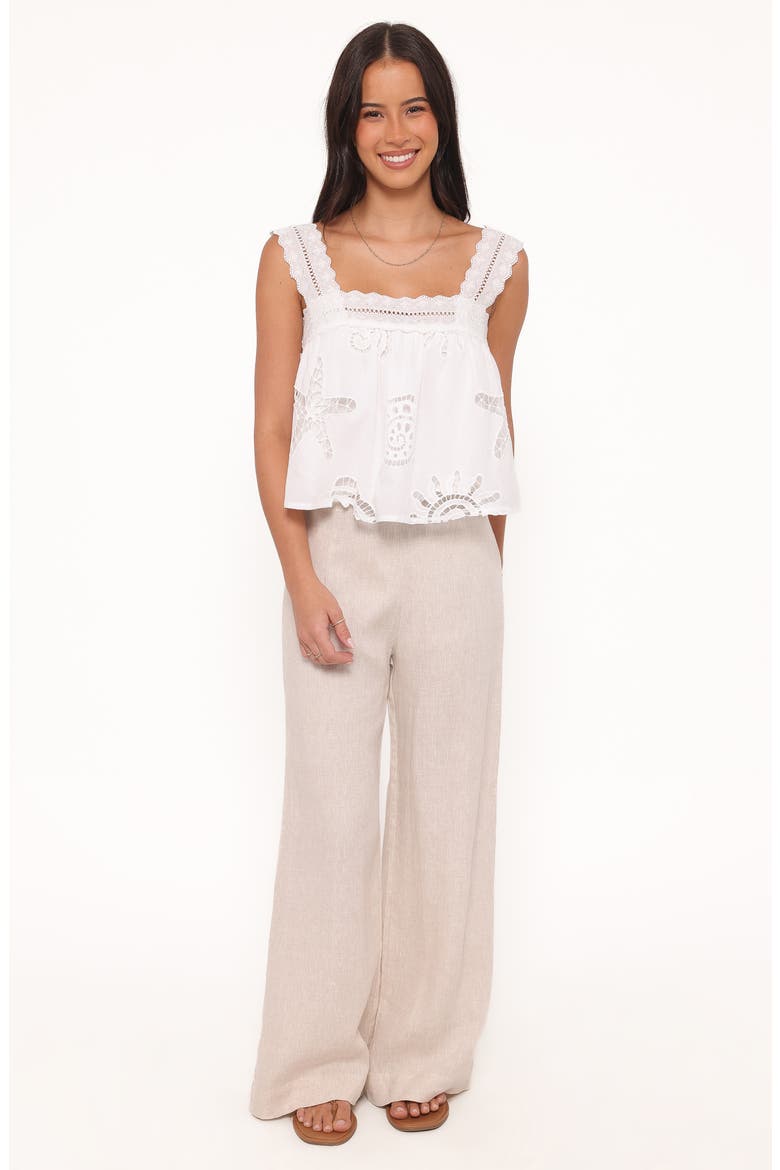 Aideen Sleeveless Eyelet Top, Alternate, color, WHITE