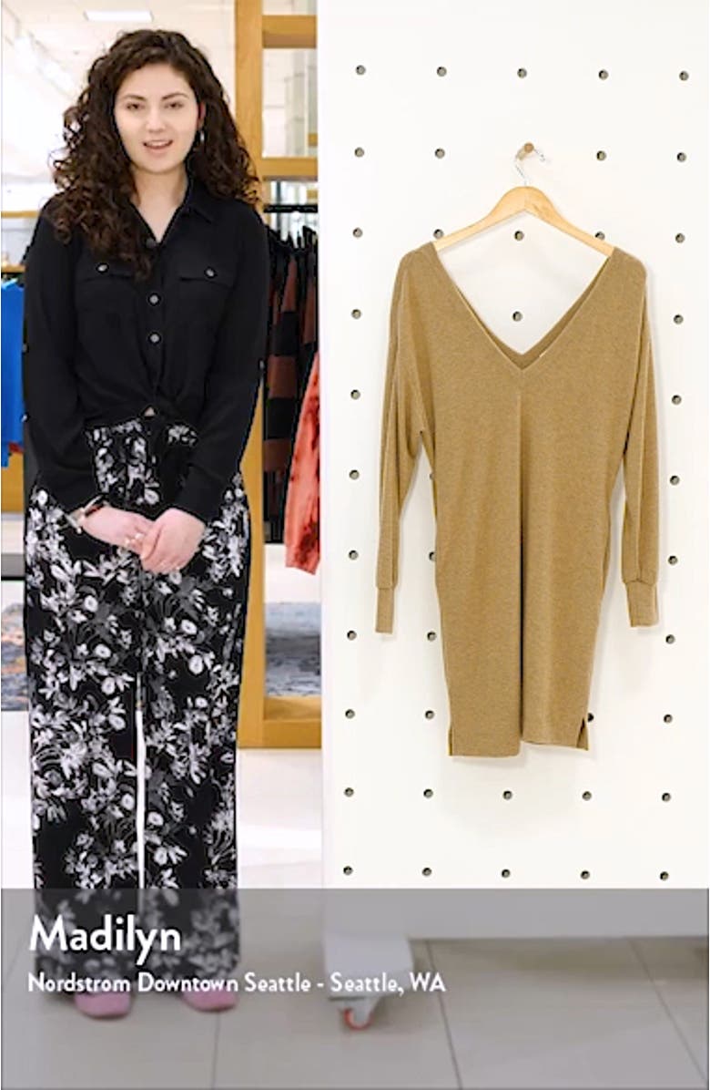 Double-V Long Sleeve Knit Dress, sales video thumbnail
