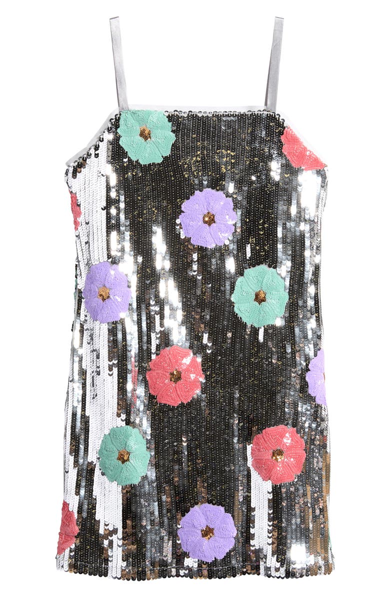 LOVE, NICKIE LEW Kids' Floral Sequin Dress, Main, color,