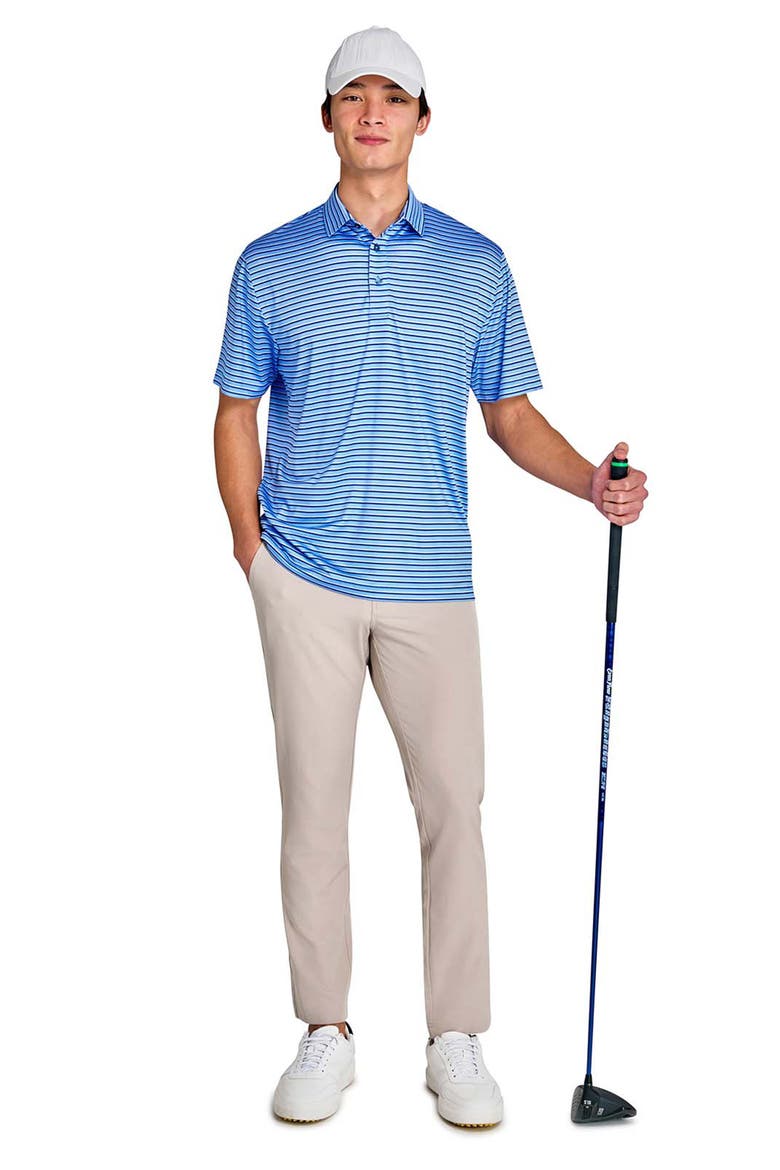 Regular Fit Stripes Recycled Performance Golf Polo, Alternate, color, LT BLUE