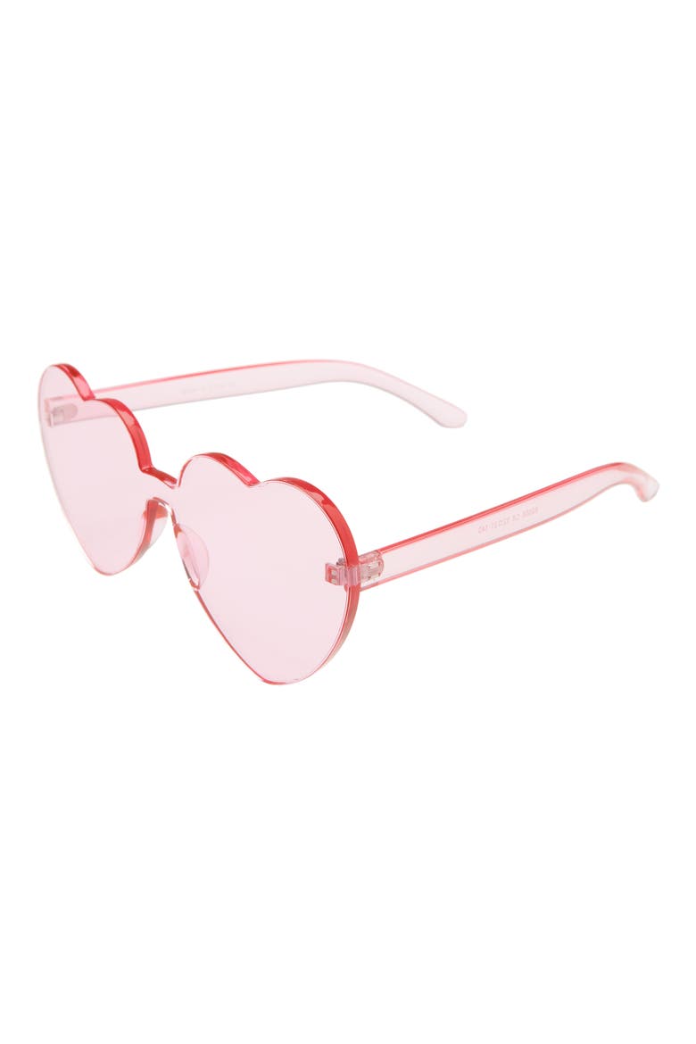 Be Proud by BP. Gender Inclusive 52mm Rimless Heart Sunglasses, Alternate, color, PINK