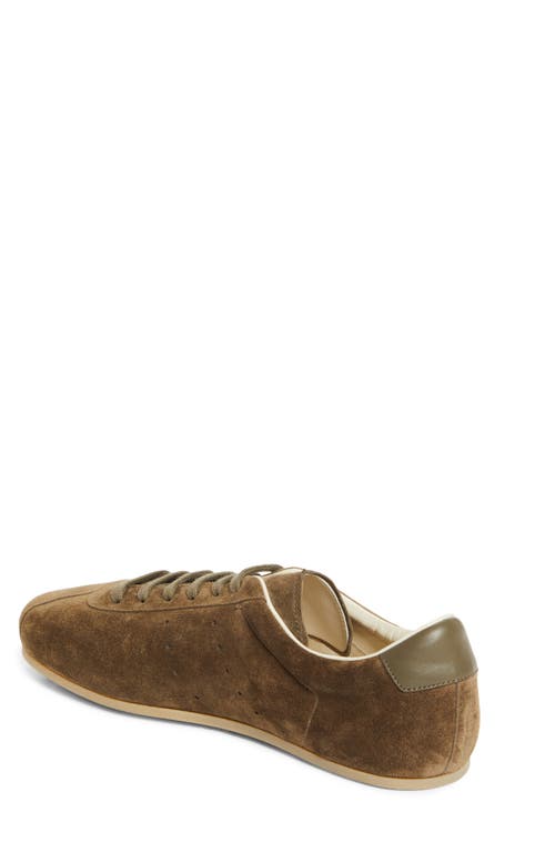 Common Projects Streamlined Suede Sneakers With Perforated Rubber Sole In Brown