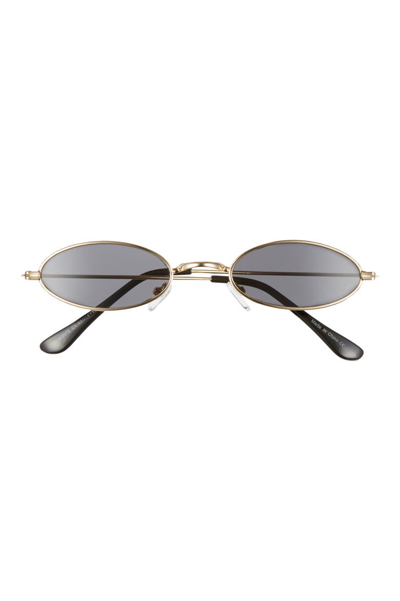 48mm Tiny Wire Oval Sunglasses, Main, color, GOLD