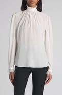 McQueen Lace Insert Silk Crêpe de Chine Top