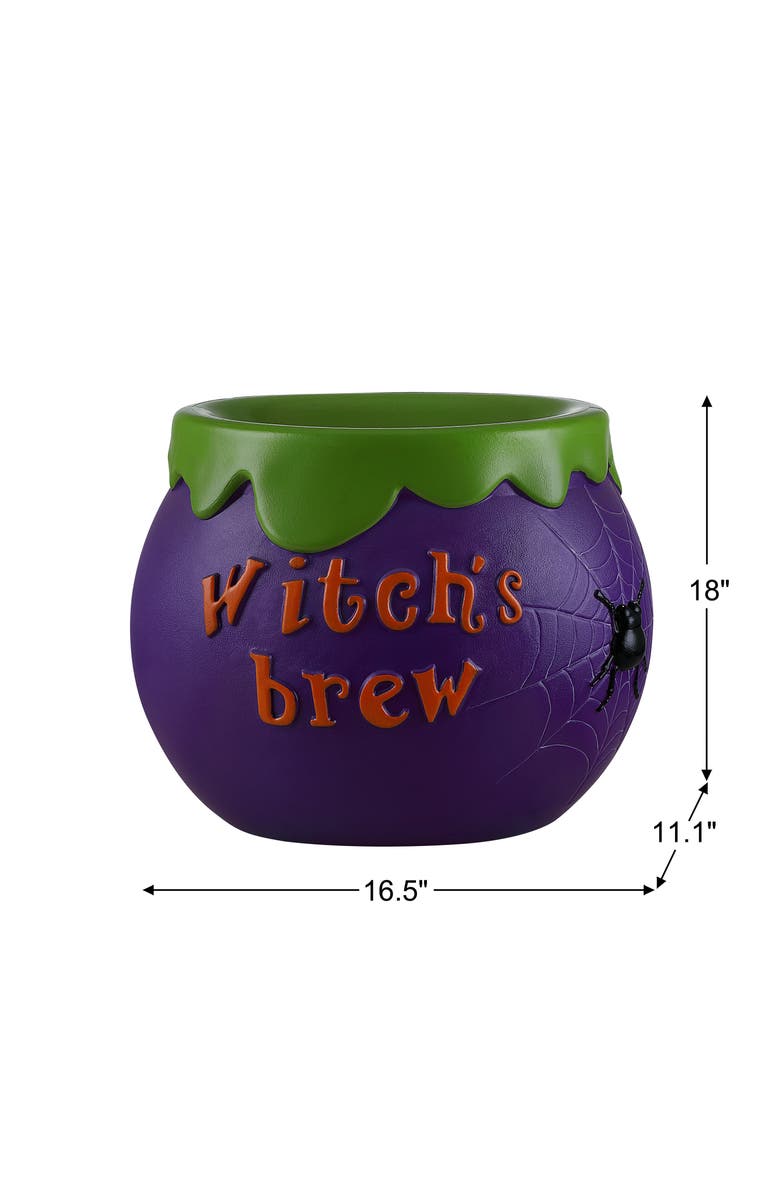 Mr. Halloween 14 in. Cauldron Lit Blow Mold Candy Bowl, Alternate, color, Multicolor