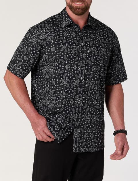 Big & Tall Bandana Print Sport Shirt V2