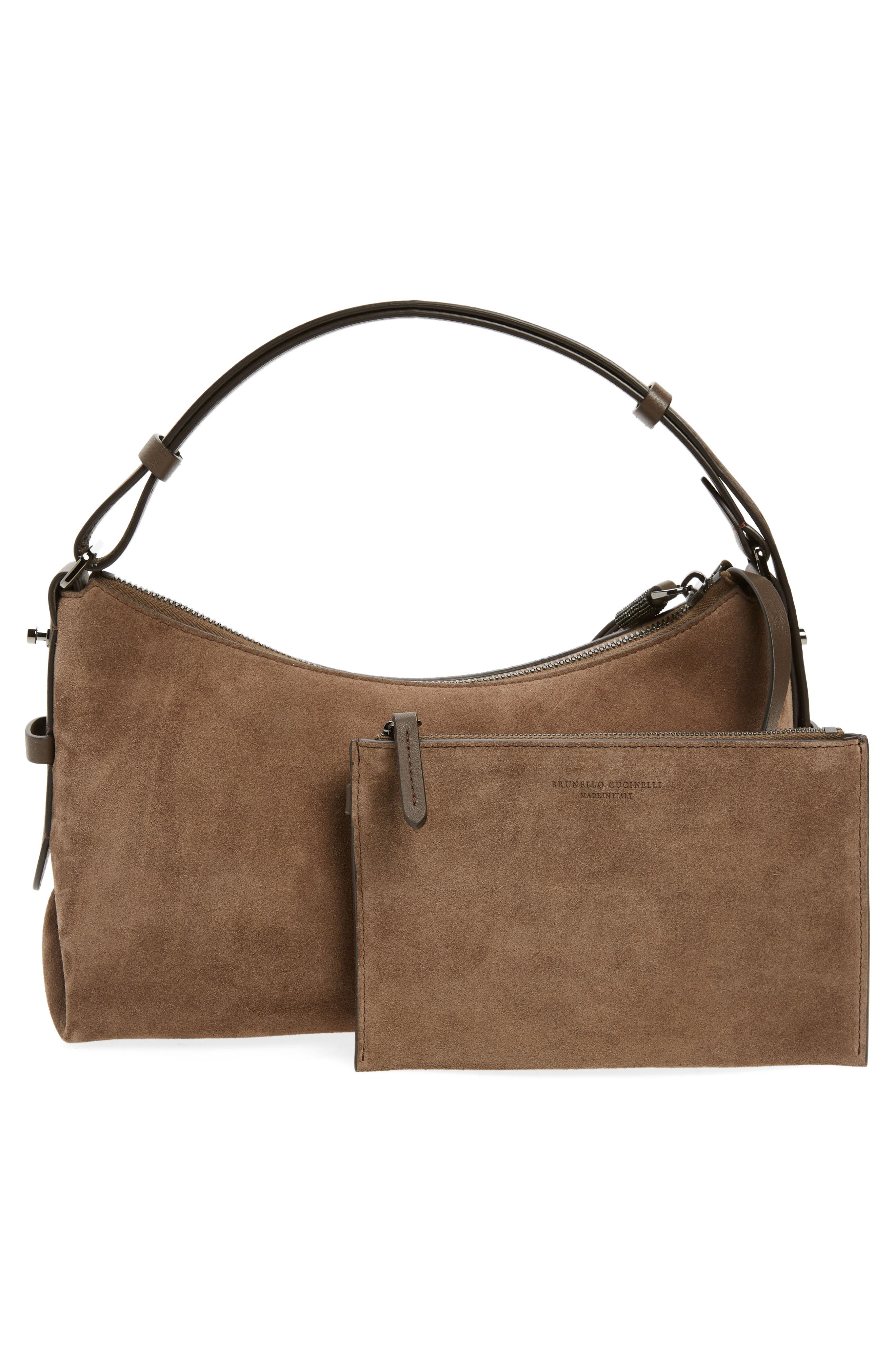 Brunello Cucinelli Suede Shoulder Bag, Alternate, color, 