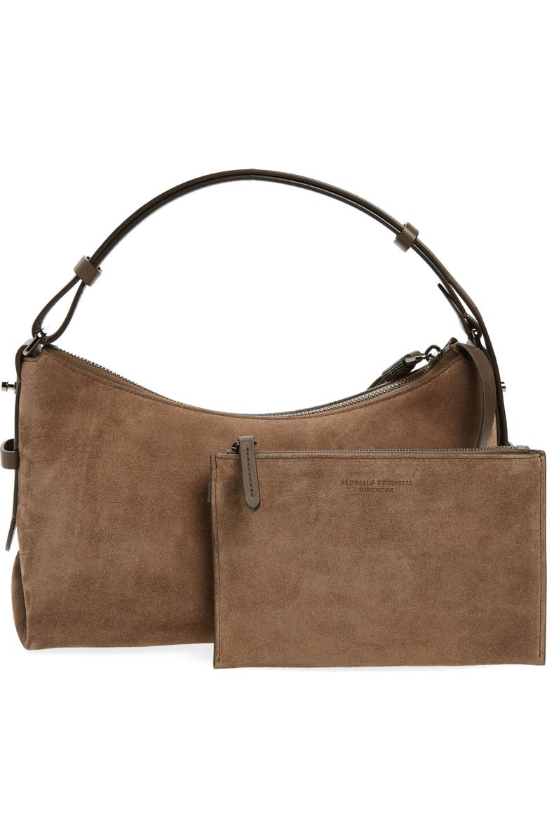 Brunello Cucinelli Suede Shoulder Bag, Alternate, color,