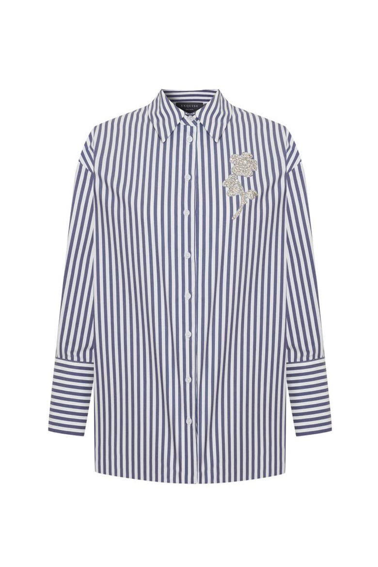 Daniela Poplin Shirt, Alternate, color, NAVY