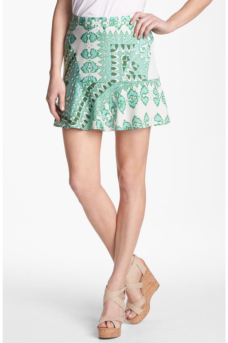 Mix Print Ruffle Skirt, Main, color, GREEN