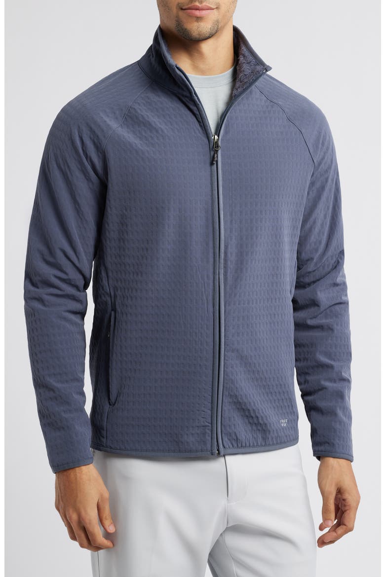 Bonded Grid Fleece Zip Jacket, Alternate, color, STORM CLOUD