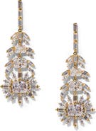 Nadri Stellar Feather Cubic Zirconia Drop Earrings
