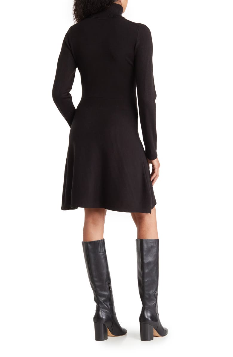 French Connection Turtleneck Fit & Flare Sweater Dress, Alternate, color, 